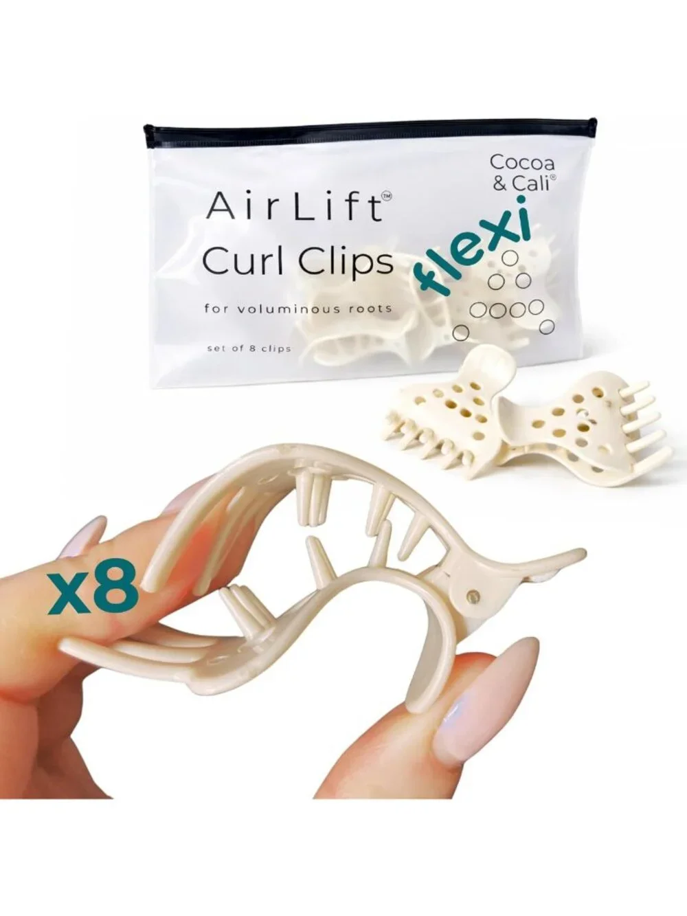 Volumizing Curl Clip Set - 8-Pack Root Lifting Hair Clips for Volume & Curls